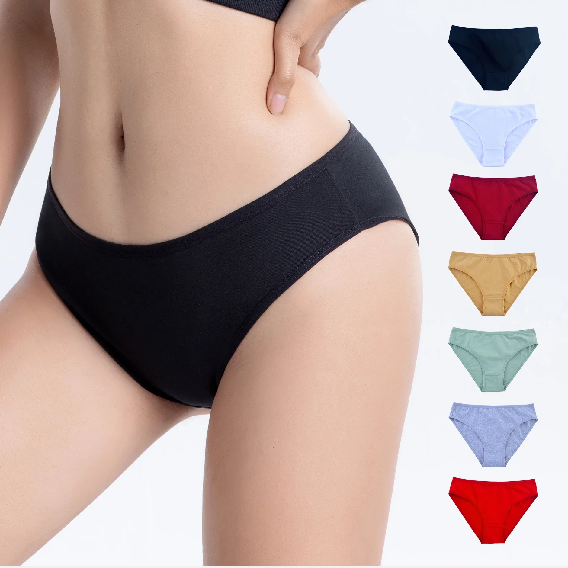 3pcs/set Women Cotton Panties Low-Rise Underwear Female Seamless Underpants Ladies Solid Color Briefs Cozy Intimate Lingerie