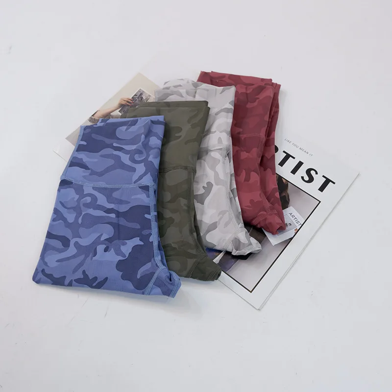 سراويل اليوغا النسائية مزدوجة النحى عالية الخصر للتحكم في البطن طباعة سليم صالح تجريب الكاحل طماق لليوجا وأنشطة الصالة الرياضية