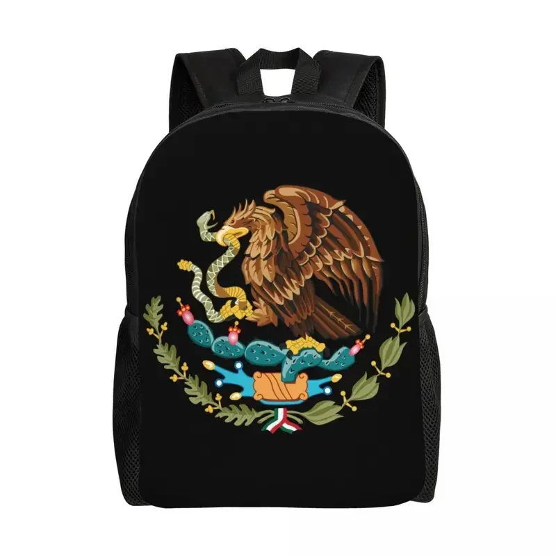 

Coat of Arms of Mexico Travel Backpack Men Women School Laptop Bookbag Mexican Flag Seal College Student Daypack Bags