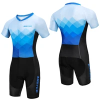 Mono de triatlón para niños, medias de manga corta para hombre, traje de Ciclismo MTB, Ropa de Ciclismo, mono elástico para correr y nadar