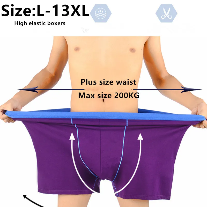 

Man Underwear High Waist Cotton Loose 200KG Plus Size 10XL 12XL 13XL Boxers Male Elastic Oversized Red Blue Underpants Pantie