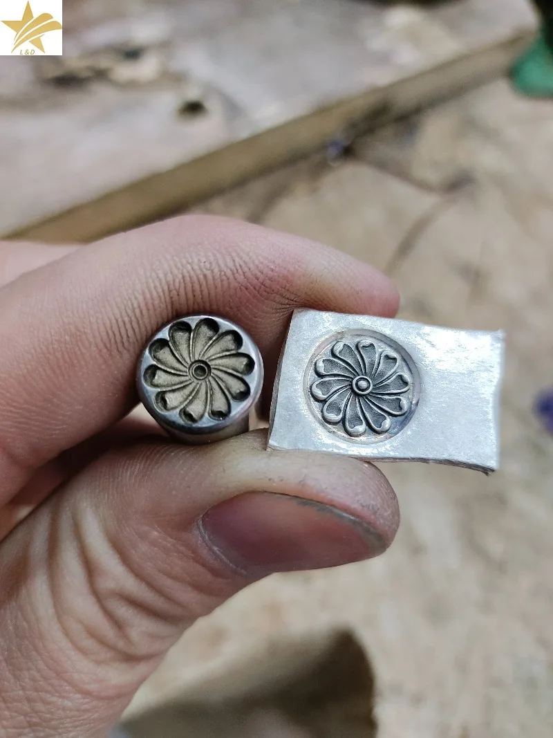 3D Vintage Floral Metal Steel Stamp for Jewelry Making Embossing Stamps Leather Craft Hand Punch Clay Stamper Silver Gold
