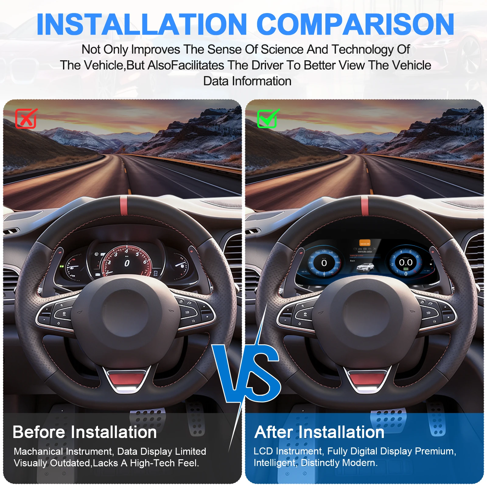 New Arrival Car Digital Cluster Auto Speedometer Linux System LCD Dashboard Virtual Cockpit for Renault Megane 2014-2023