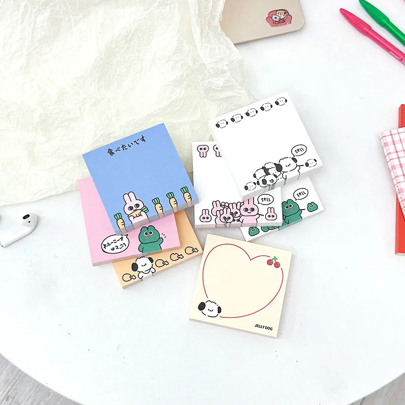 100Pcs Cute Bunny Puppy Memo Pad Decoration Scrapbooking DIY Message Notes Paper To Do List Daily Check Notepad Stationery