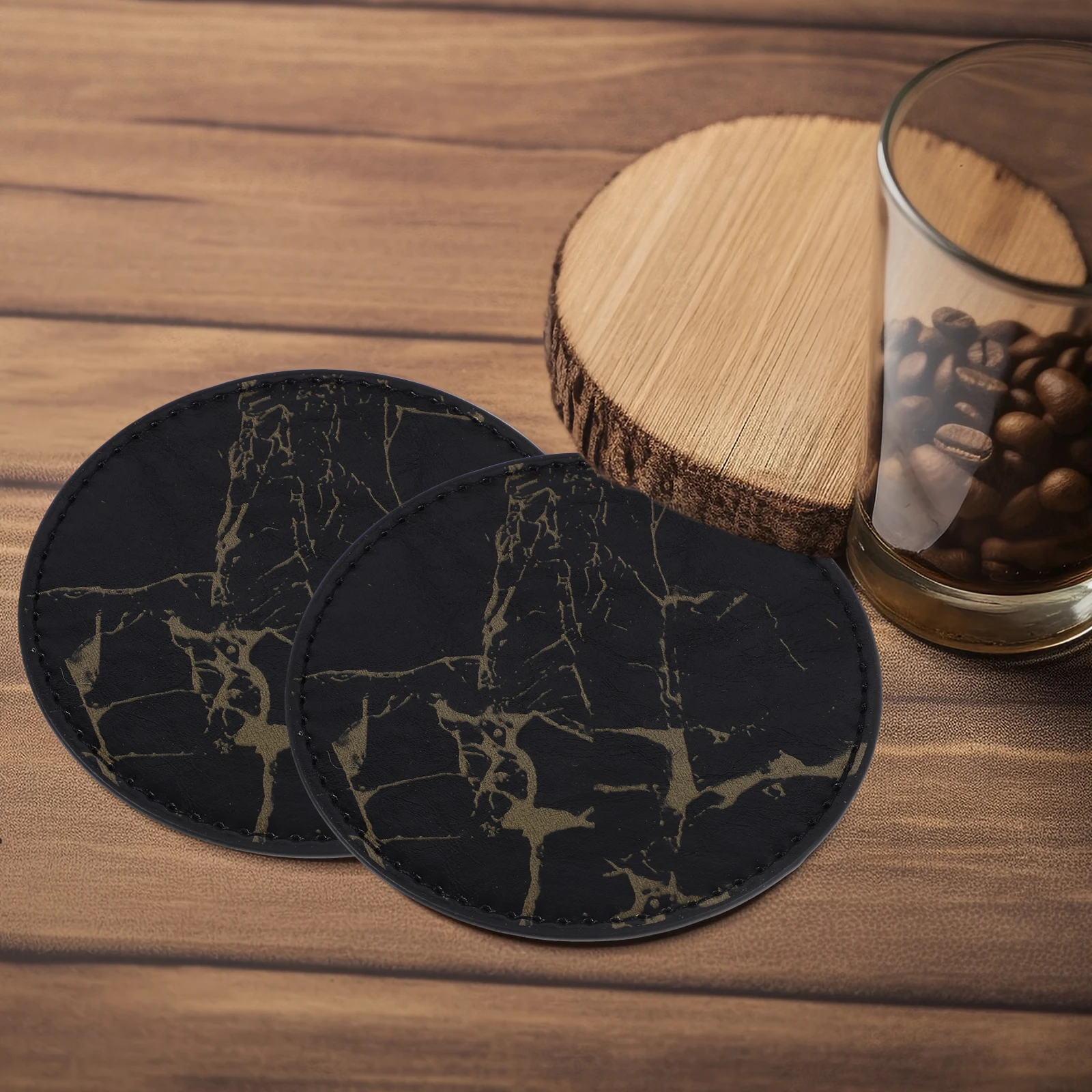 

Marbled Coasters Table Drinking Beverage Set for Drinks Stylish Desk Cup Holder