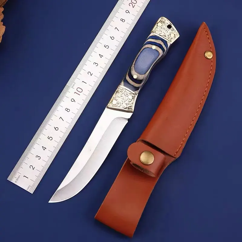 1pc high carbon stainless steel fruit knife with colored wood handle for barbecue steak knife and fruit knife sharp