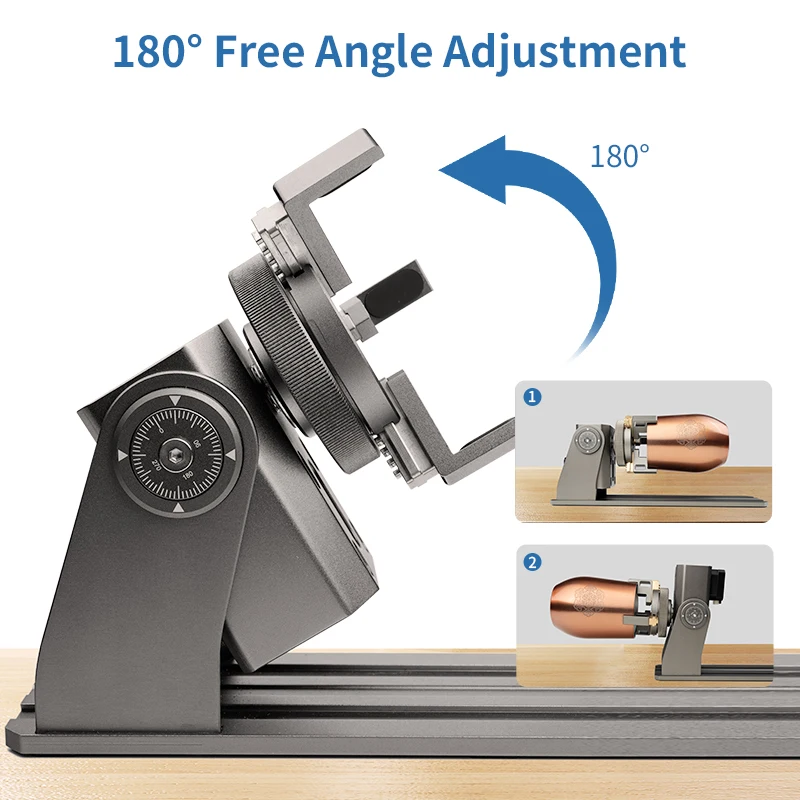 

ALIENCELL RR1 Rotary Roller Multi-function Chuck Rotary Compatible with Most Laser Engraver Machine 180° Angle Adjustment Roller