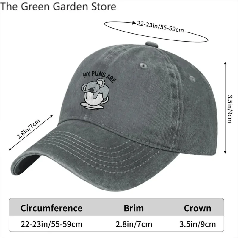 Australian Koala Multicolor Hat Peaked Men's Cap My Puns Are  Tea Personalized Visor Protection Hats