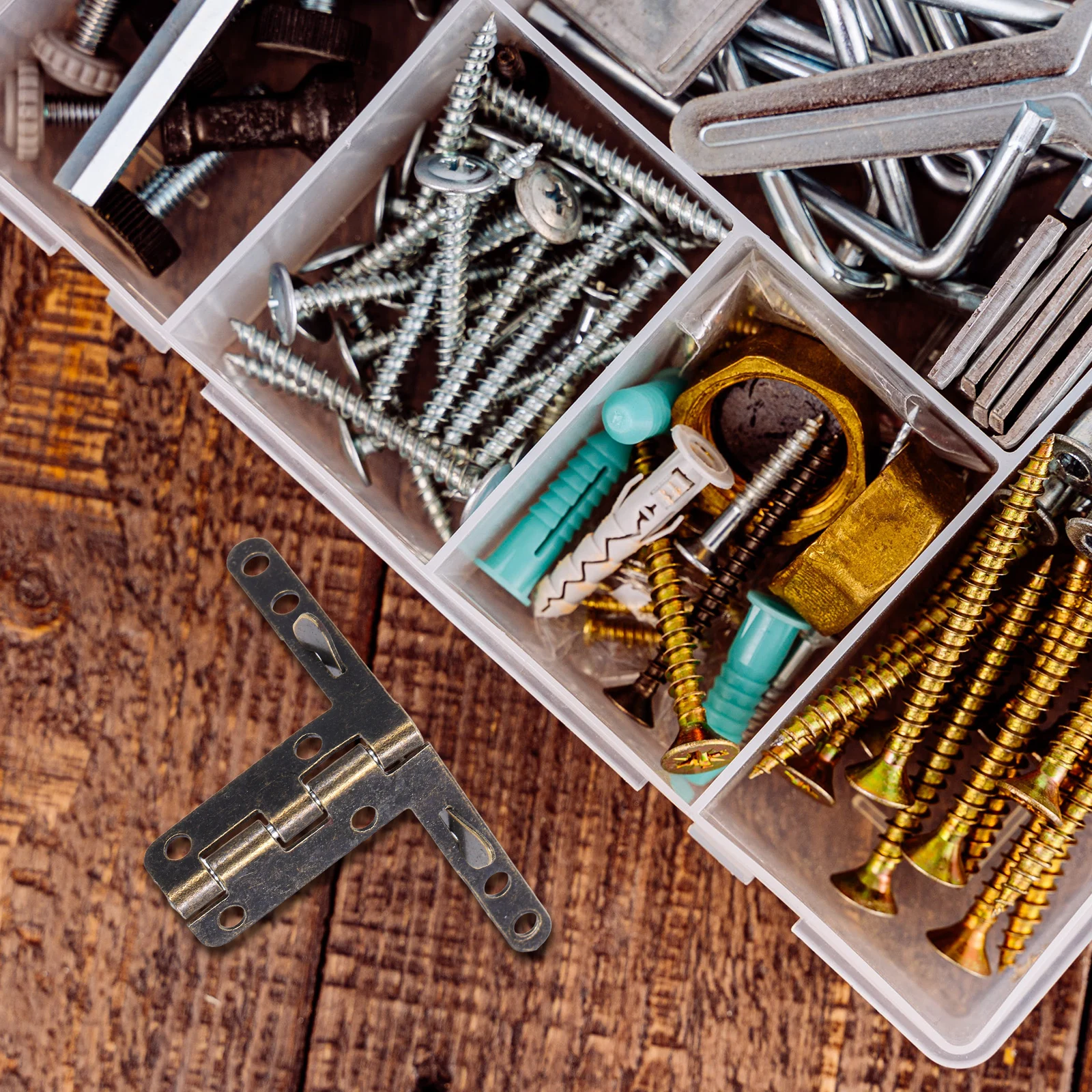 

4Pcs 8-Hole Foldable Hinge T-Strap 90 Degree Folding Support for Furniture Cabinet Box Hardware Metal Mini Hinge 1.4x1.1x0.3