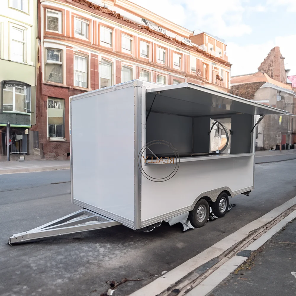 Maßgeschneiderter mobiler Imbissanhänger mit Küchenausrüstung, Fast-Food-Truckwagen, Europa, Eiscreme-Verkaufswagen zum Verkauf