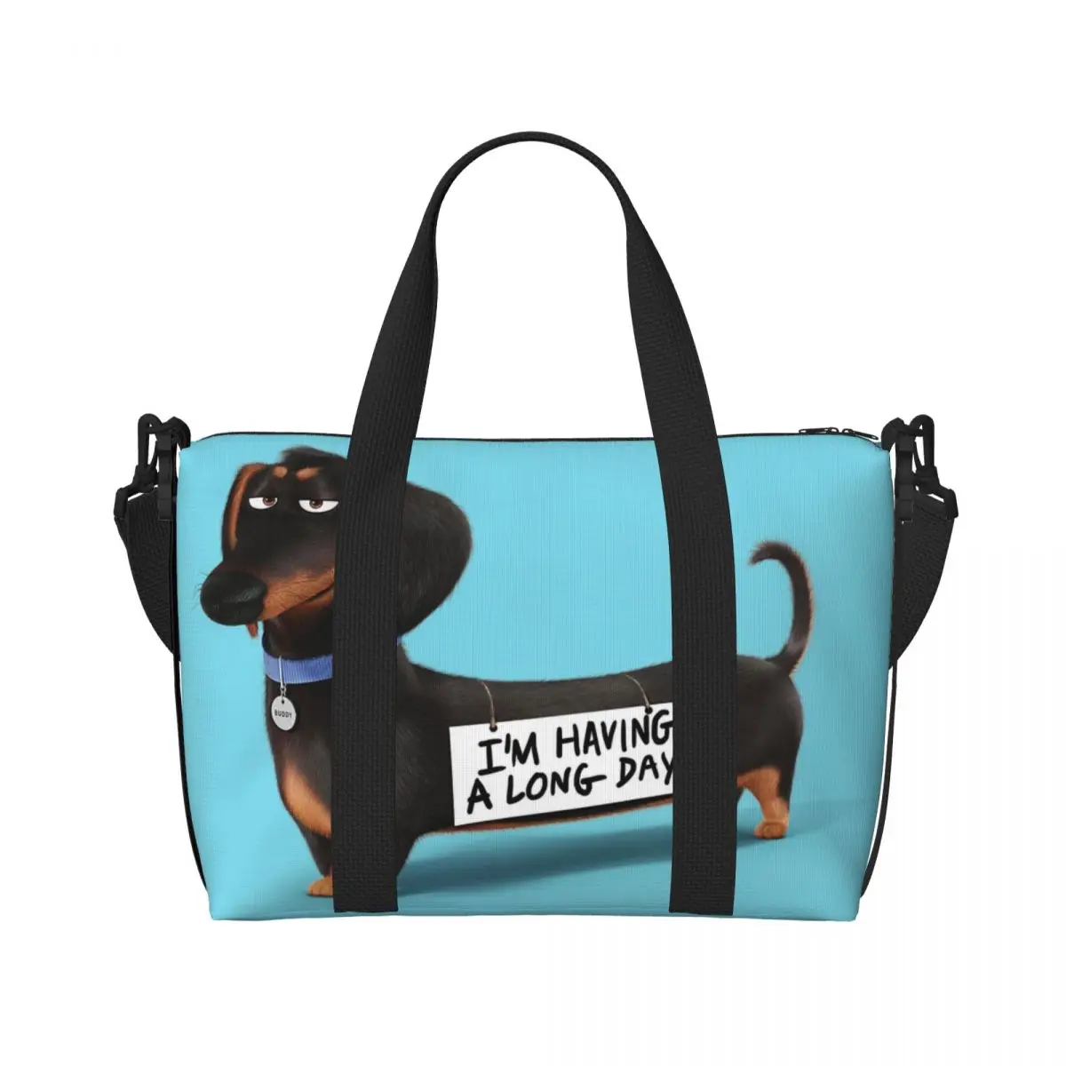 Custom Dachshund Dog Grocery Tote Shopping Bag Women Big Capacity Sausage Wiener Badger Gym Beach Travel Bags