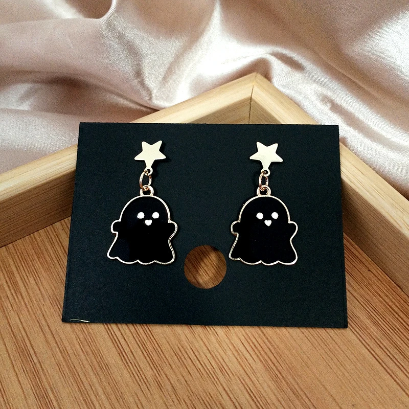 Metal Cute Little Ghost Drop Earrings for Women White Star Elf Drop Earrings Statement Earrings Gifts for Girls Wholesale B-2