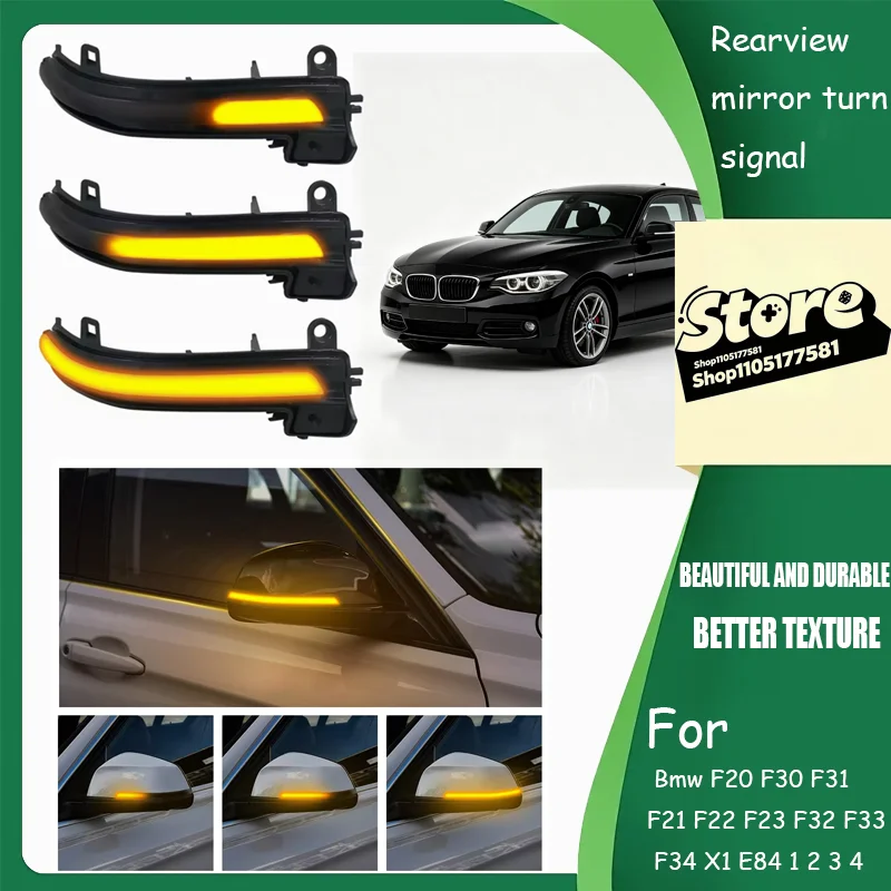 2Pcs Dynamic Steering Signal Led Rear View Mirror Indicating Flash For Bmw F20 F30 F31 F21 F22 F23 F32 F33 F34 X1 E84 1 2 3 4
