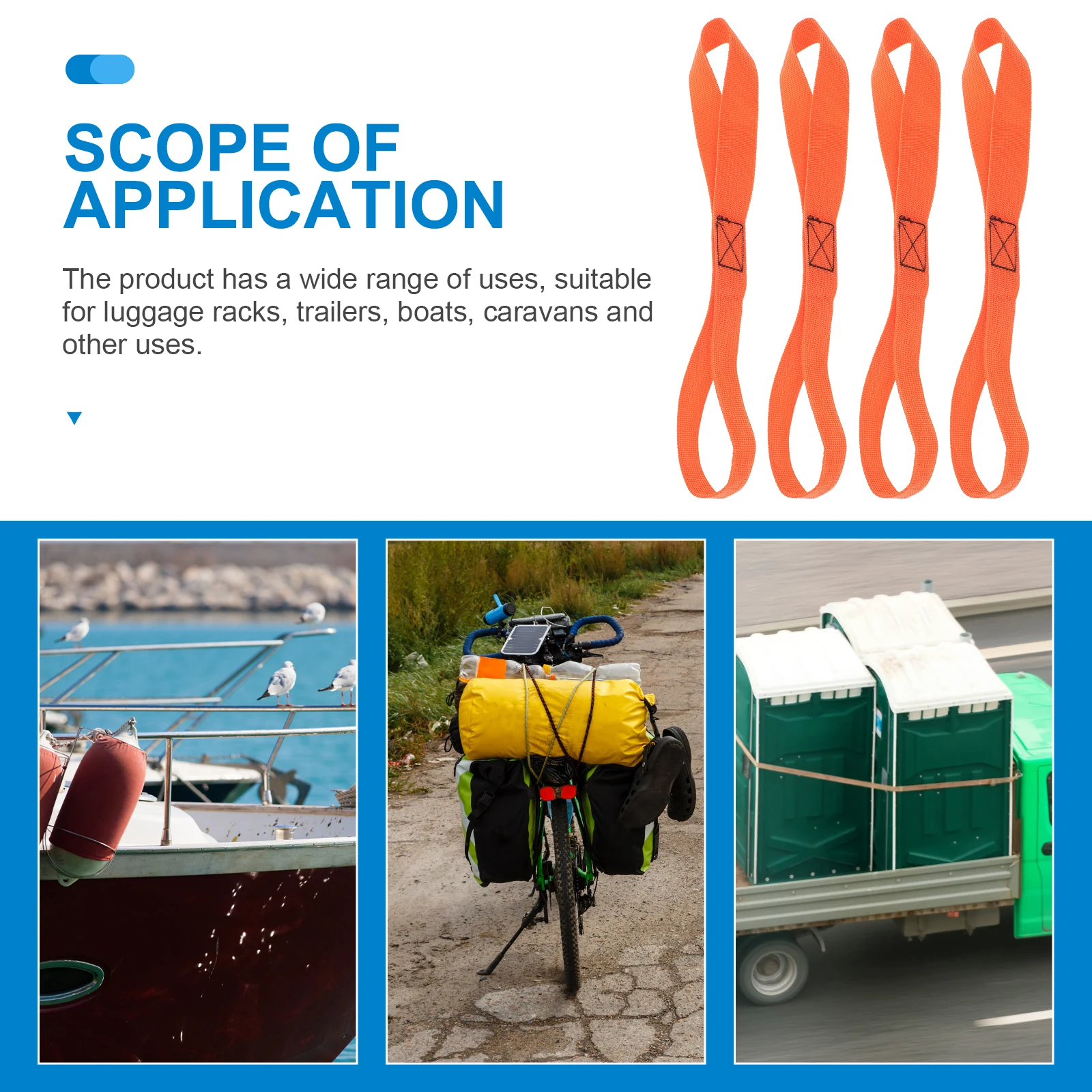 

4pcs 2 5cmx30 5cm Heavy Duty Luggage Straps Tie Down Loop Motorcycle Hooks Binding Straps Cargo Ties Organize Goods Skid