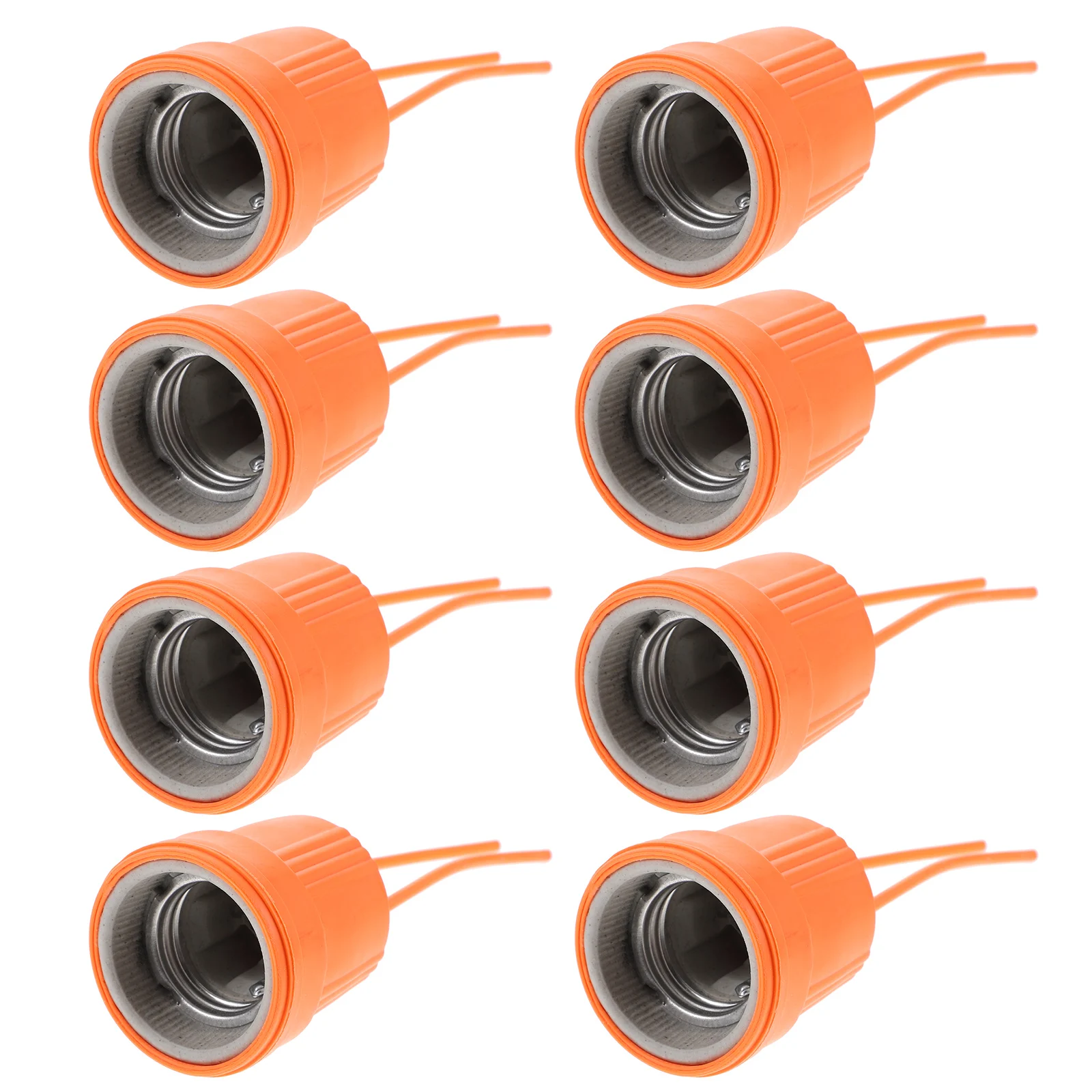 

8pcs Waterproof Lamp Holder High Temp Resistant PVC Ceramic Light Bulb Socket for Chandeliers Wall Lamps Bedroom Lighting