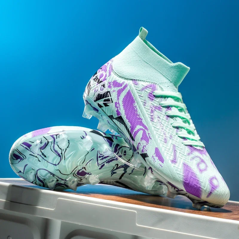 

New Men Football Boots Outdoor Soccer Shoes Boys Long Spikes Training Cleats Breathable Adult Non Slip Sport Match Comfortable