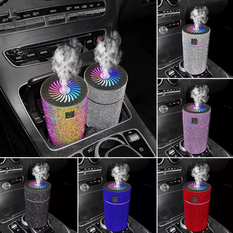 Bling Car Air Humidifier Essential Oil Diffuser Sprayer Fogger Aromatherapy Aroma Diffuser Air Freshener Auto Home Humididicator