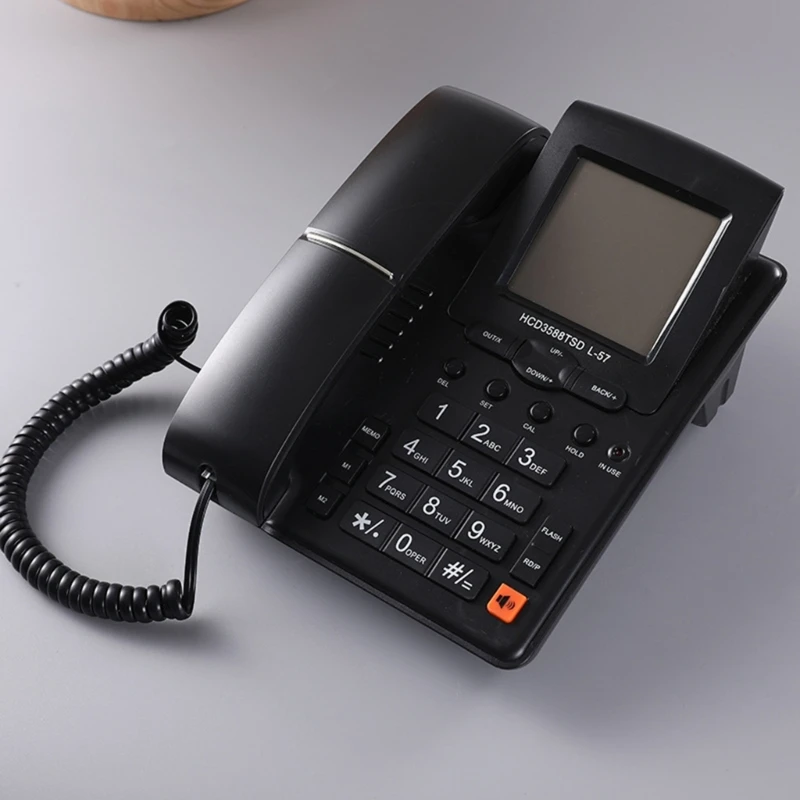 YYDS Fixed Telephone Two-line Operation Led Display Screen CallerID SupportsMute Hold Redial Hands Landline