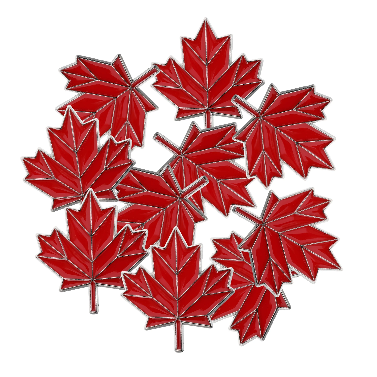 

10 Pcs Maple Leaf Brooch Alloy Lapel Pin Canada Souvenir Clothing Canadian Day Small Badge Travel