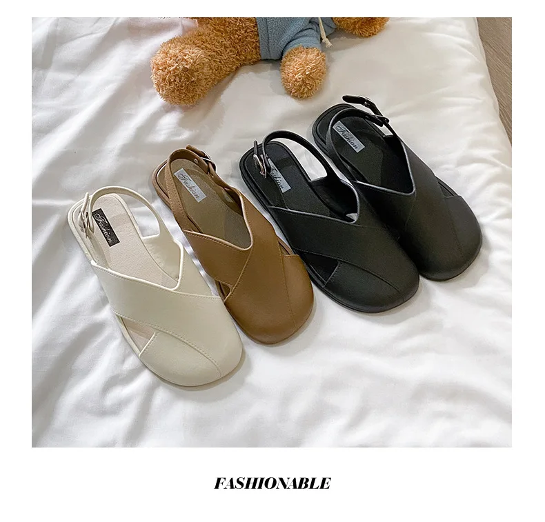 2026 Neue Damen Römersandalen mit geschlossener Zehenpartie im französischen Feen-Stil für den Sommer – Outdoor Damen Römerslides – Detail 4