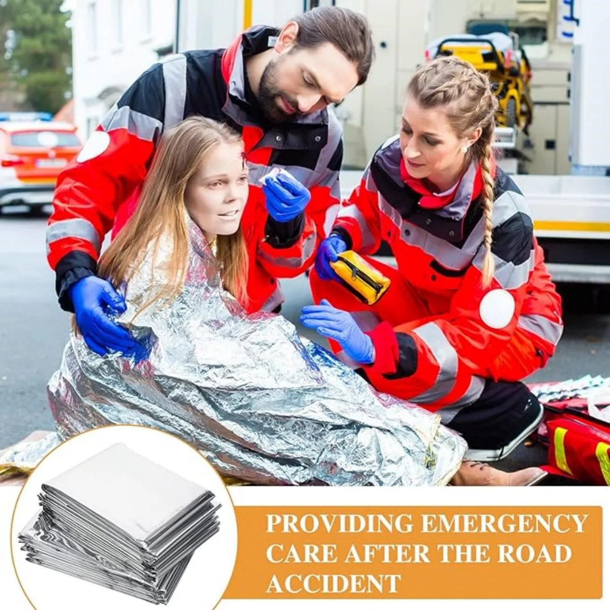 Emergency Mylar Thermal Blankets - Waterproof, Retains Body Heat - Ideal for First Aid Kits & Natural Disasters - 51.18 x 82.67