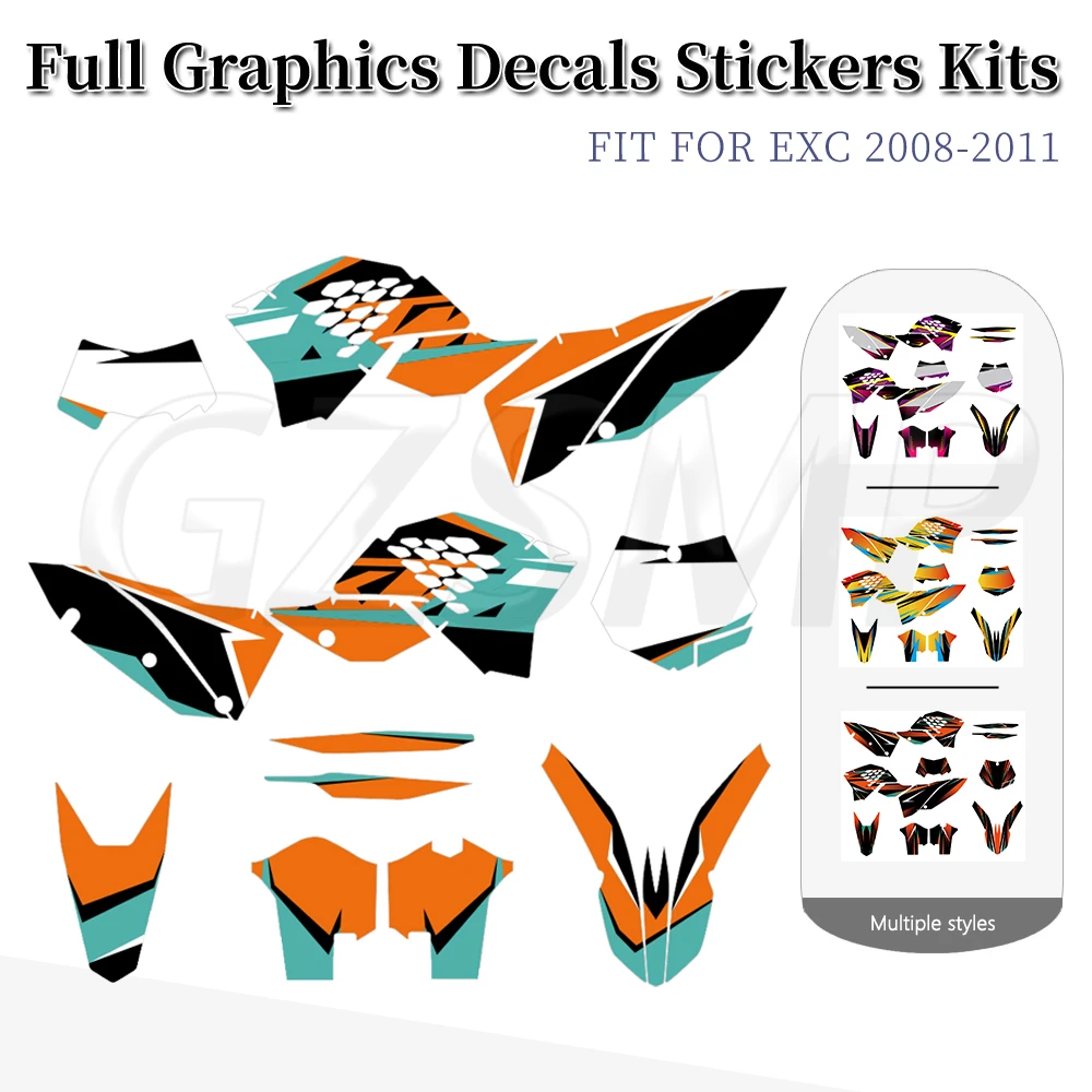 

Fit for SX SXF 2007-2010 125 150 250 350 450 EXC EXCF XCF 2008-2011 Motorcycle Sticker Graphic Deco Decal Kit