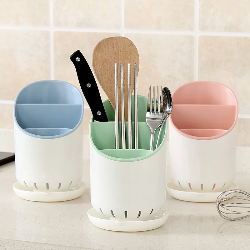 Cutlery Storage Holder Plastic Drainer Drain Containers Drying Rack Tableware Table Knife Spoon Fork Container Kitchen Tool