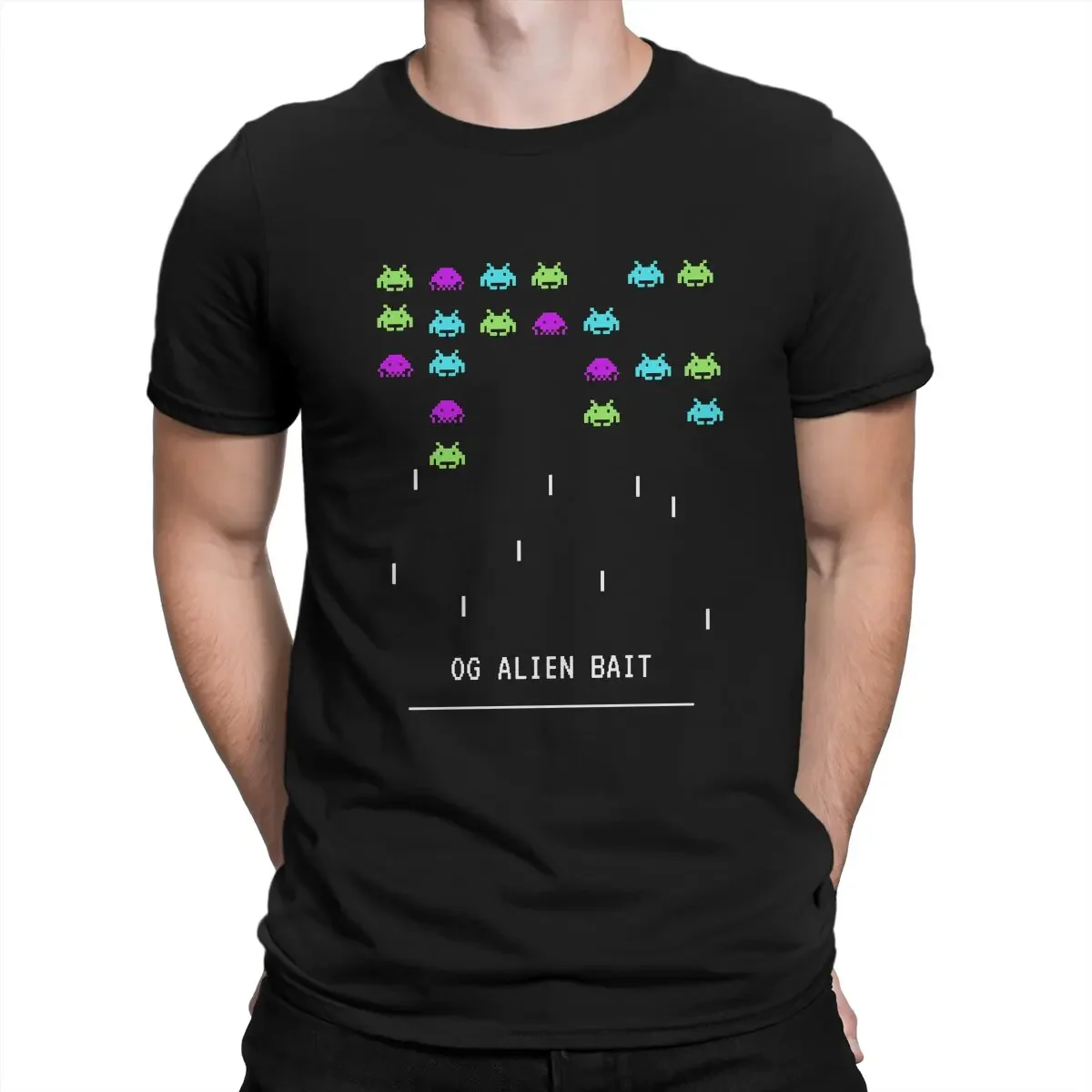 Space Invaders Shooting Video Game OG Alien Bait Tshirt Homme Men's Streetwear Blusas T Shirt For Men