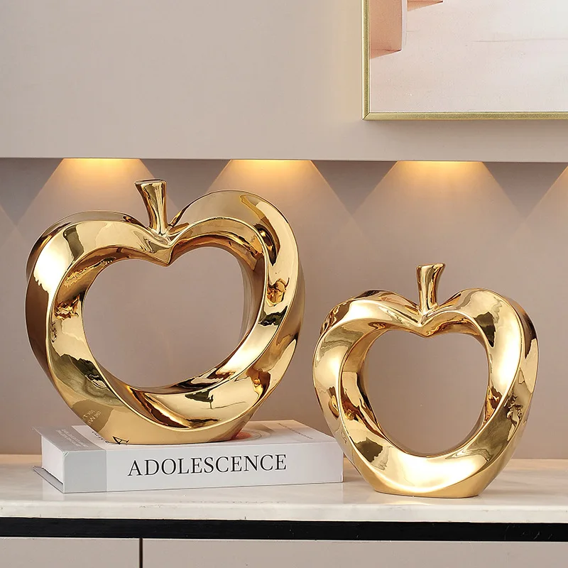 2Pcs/Modern Living Room Apple Decorations, Light Luxury, High end, entry-level foyer, wine cabinet, TV cabinet decorations, High