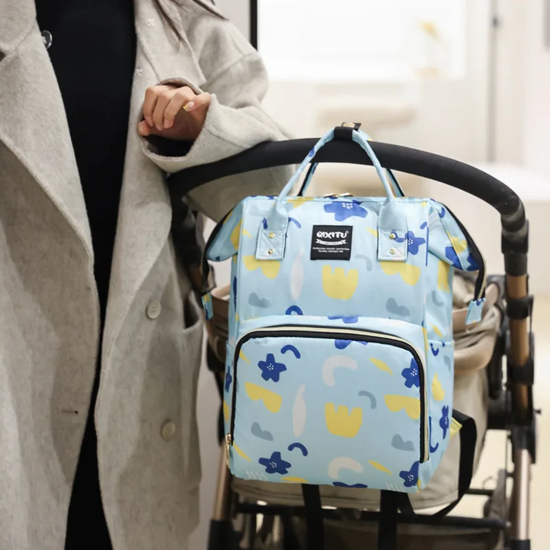 Fashion Waterproof Oxford Baby Bag Insulated Milk Storage Portable Mami Backpack for Outdoor Travel Diaper Infant Mother Bags