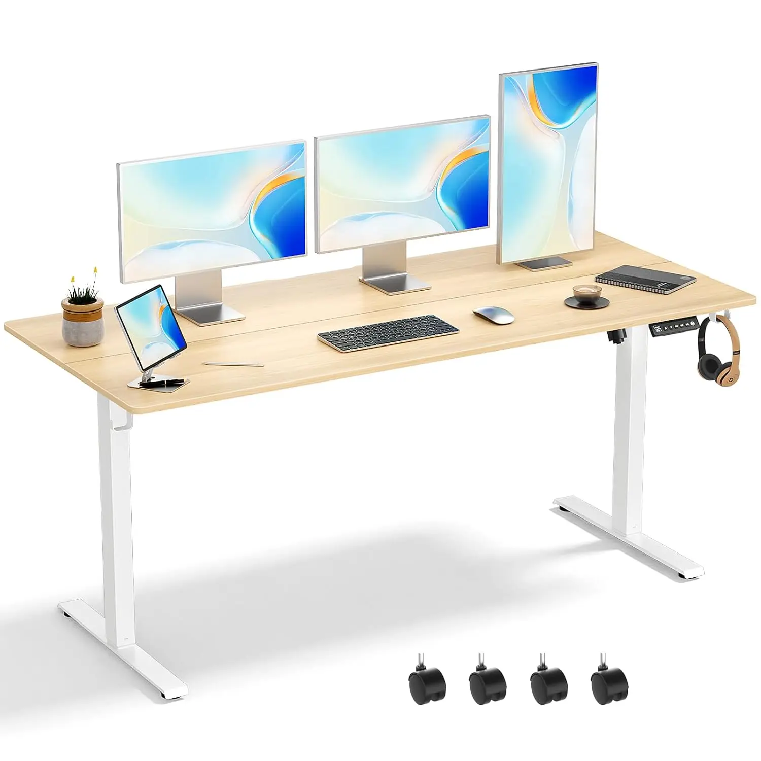 

63 x 28 Inch Electric Standing Desk Adjustable Height, Sit Stand Desk, Stand up Desk for Home Office, Computer, Customized