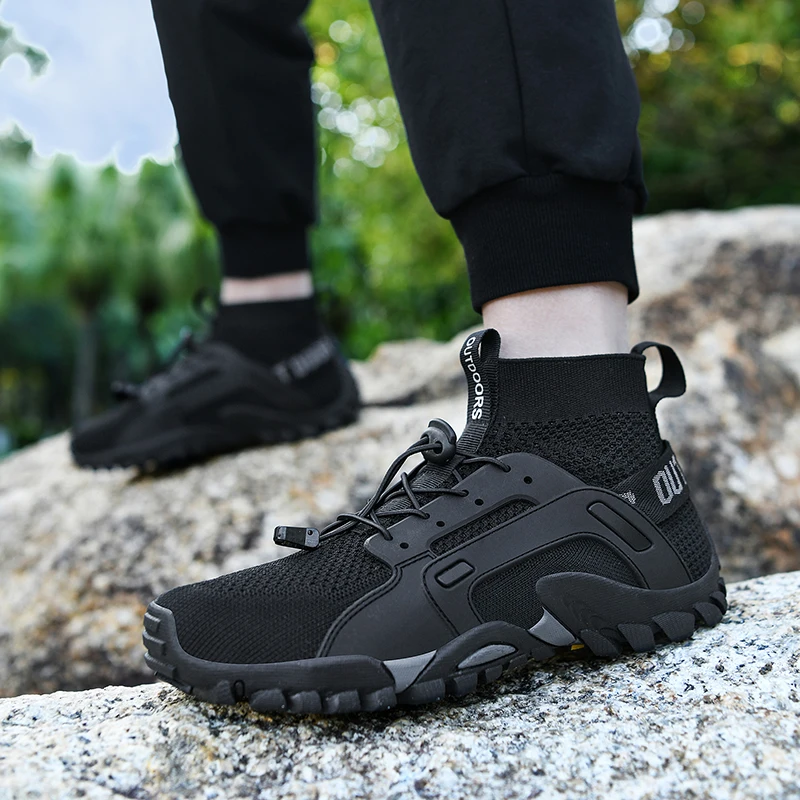 New Mesh Breathable Hiking Shoes Size 38-48 Mens Sneakers Outdoor Trail Trekking Mountain Climbing Sports Shoes For Male Summer