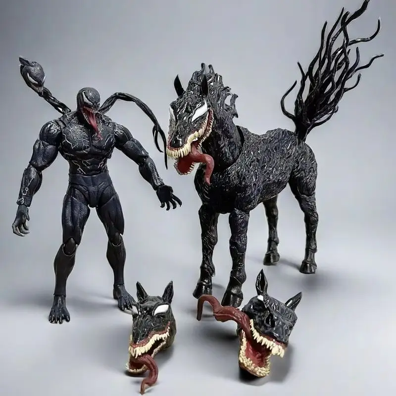 Venom 3 Last Dance Marvel Action Figures Shf Venom War Horse Body Horse Peace Elite Ornament Model Doll Toys Xmas Gifts For Kids