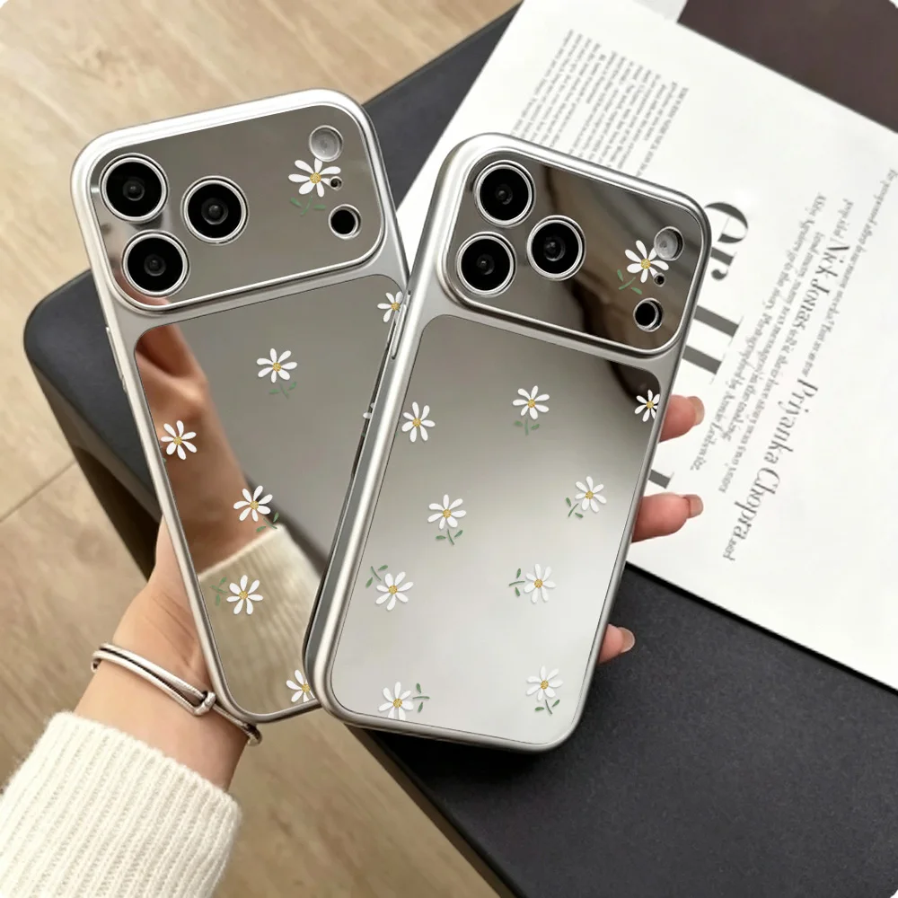Green Grass Make Up Mirror Phone Case For iPhone 18 Pro Max 17 16 15 14 13 12 11 18Pro Funda Shockproof Cover With Phone Lanyard - view 2