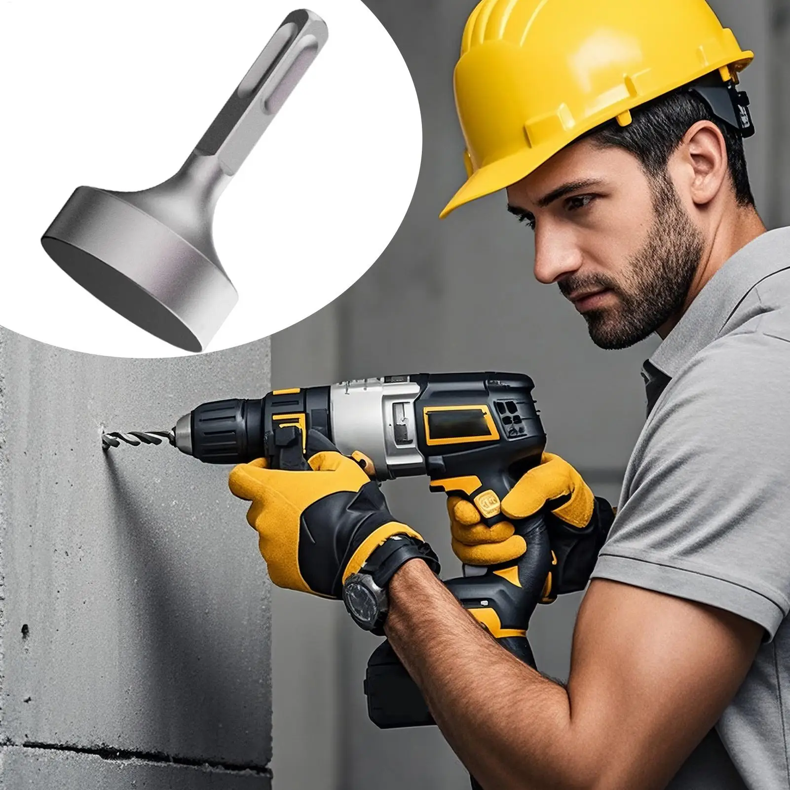 محرك قضيب أرضي لمرفقات آلة إغلاق مثقاب المطرقة مرفقات مثقاب المطرقة الدوارة لأظافر التخييم على أوتاد الخشب #4