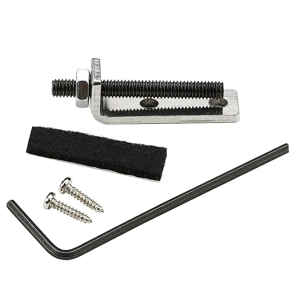 Silver Electric Guitar Bridge System - Premium Stringed Instrument Bridge Device for Enhanced Performance & Stability