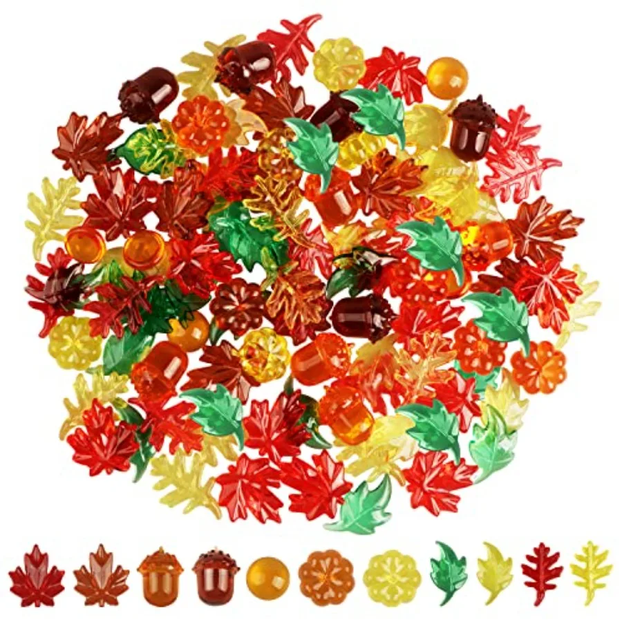 

105 шт. осенние акриловые мини-акриловые листья тыква желуди украшения осенний наполнитель для вазы декор урожай фестиваль декор для поделок Ho