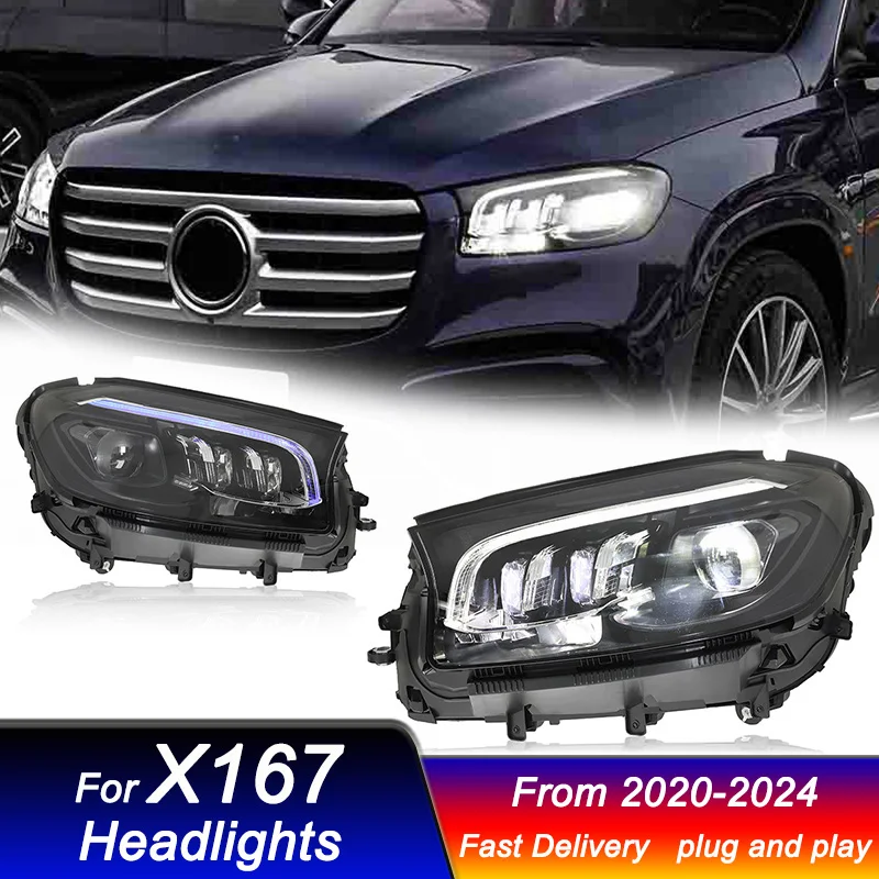 Car Led Headlights For Mercedes-Benz GLS X167 2020-2024 to high style LED DRL Dynamic Signal Lamp Head Lamp Front light Assembly