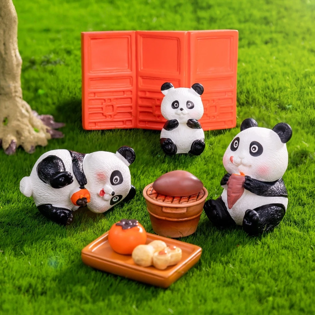 Cozy Red Panda with Teapot Miniature - DIY Terrarium Ornament for Desk & Micro Landscape Decor view 4