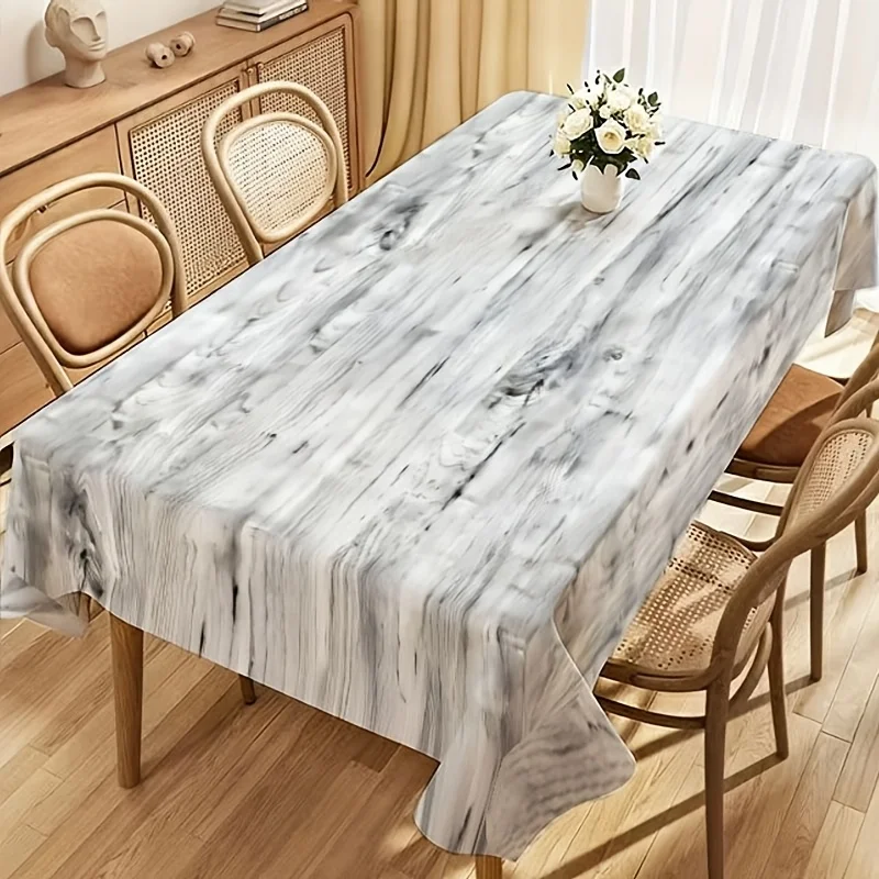 1 piece of polyester rectangular wood-grain brown vintage tableclothzyc