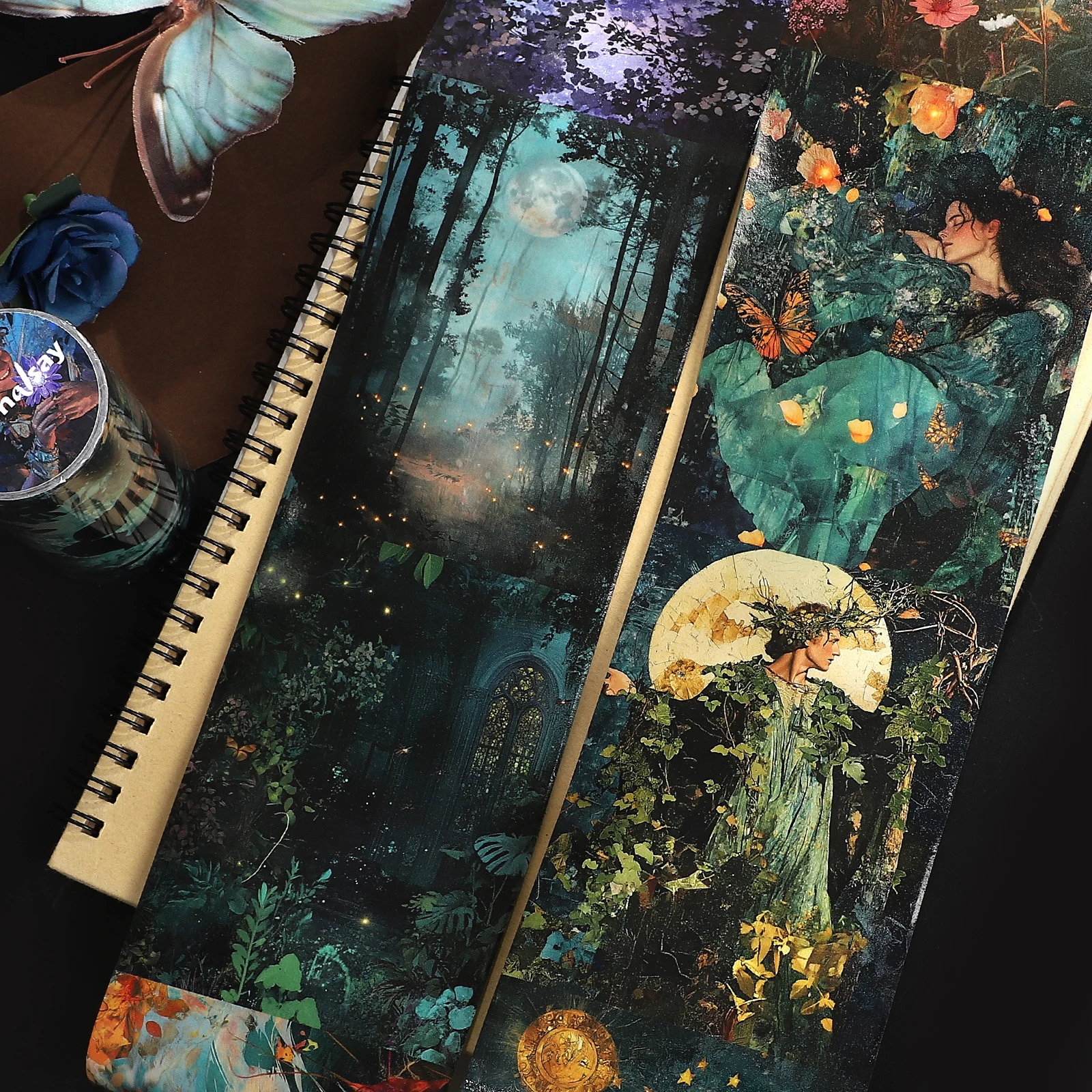 80mm*204cm Vintage Character Tree Flower Landscape Washi Tape Creative DIY Journal Material Collage Scrapbooking Stationery