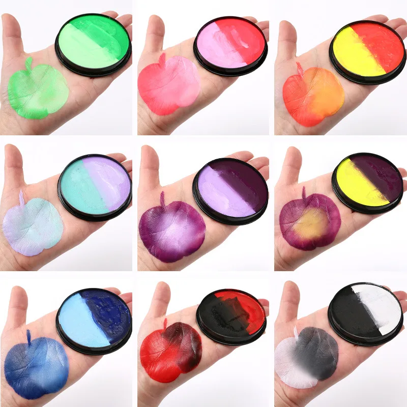 Dual‑Color Water Based Face Body Paint Palette,SkinSafe Makeup Paint For Halloween Cosplay Stage Body Art Face Body Paint Makeup