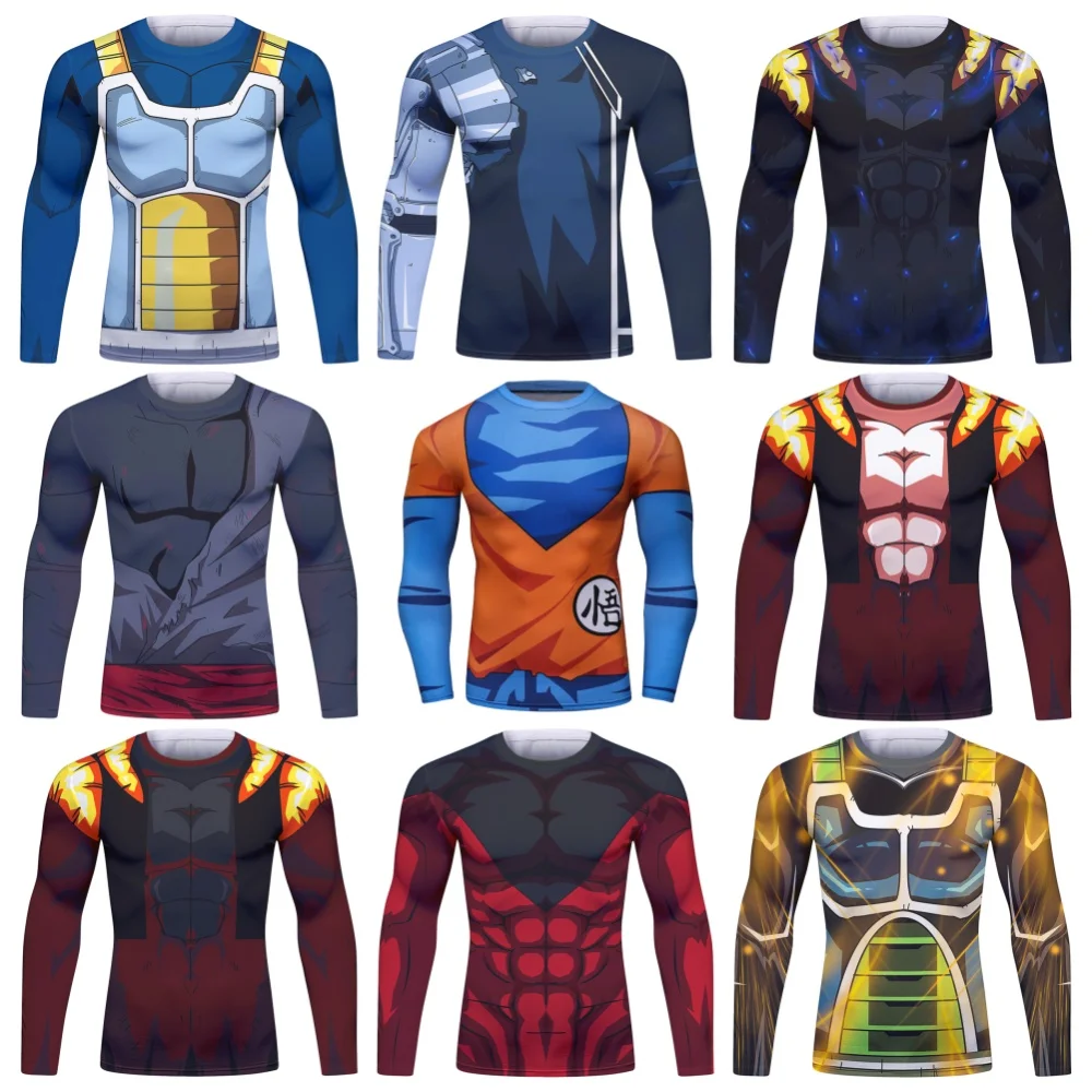 

Men's Dragon Ball Anime 3D Print Long Sleeve Shirts Multiple Characters & Armor/Superpower Element Design for Fans