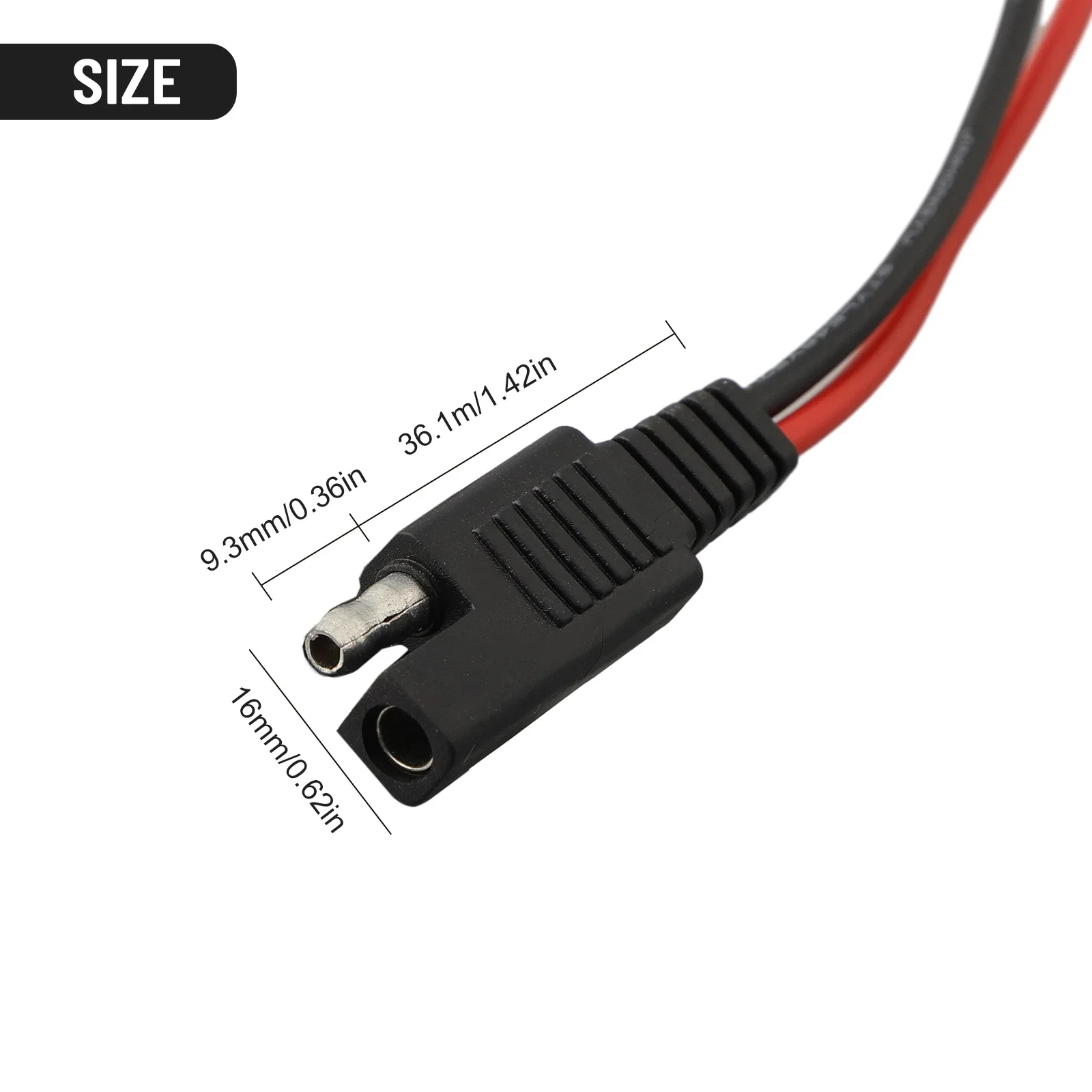 1Pair 2 Cores Male Female SAE Single Ended Extension Cable 18AWG Quick Disconnect Plug Cable  For Solar Cell Connections