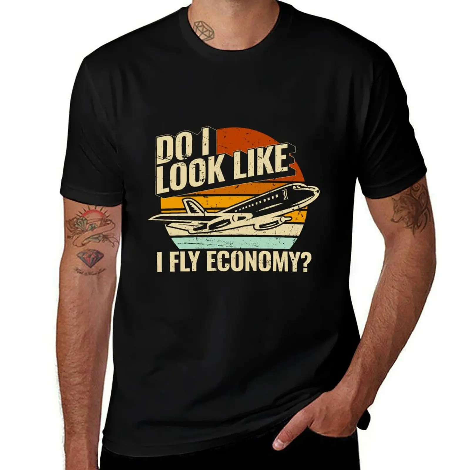 

Funny I First Fly Flyer Do Class Economy Look Like I - T-Shirt Lightweight Basic Short Sleeve Shirt