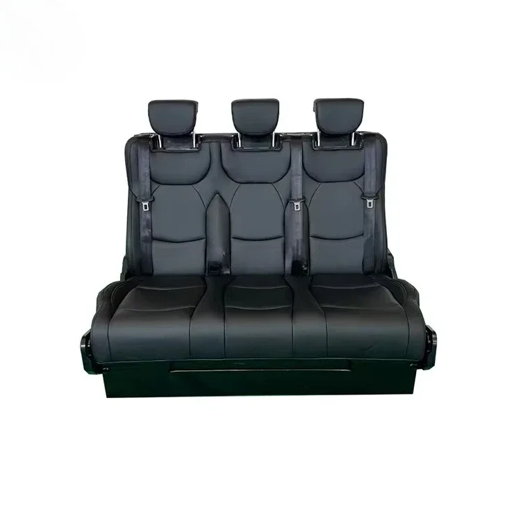 Newest Style Napa Leather 3-fold Folding Convertible Bed Seats For RV Van Camper Front Swivel Luxury Seats Motorhome Seats