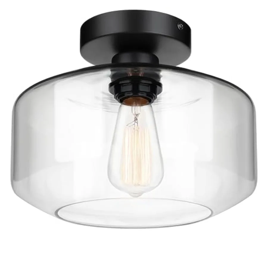 

Промышленный полувстраиваемый потолочный светильник с прозрачным стеклянным плафоном, винтажный подвесной светильник для зала