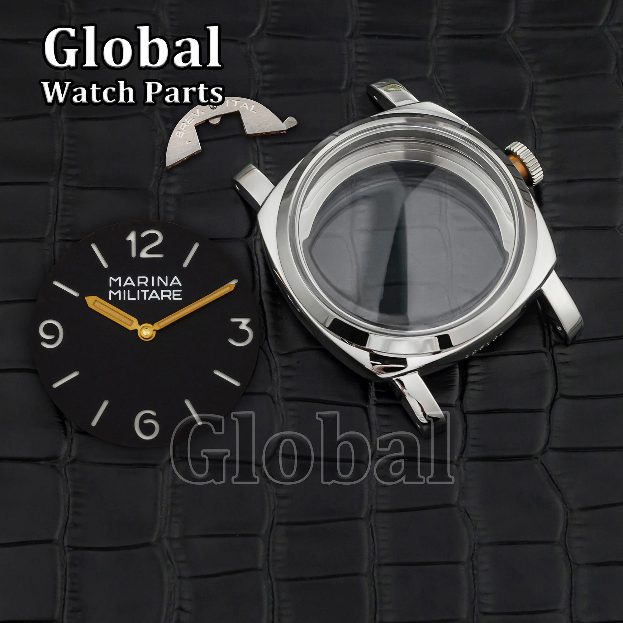 

for PAM 6152 47mm Case 10ATM Waterproof Stainless Steel Watch Case Dial Luminous Hands Fit ETA 6497/6498/ST3600 Movement Parts