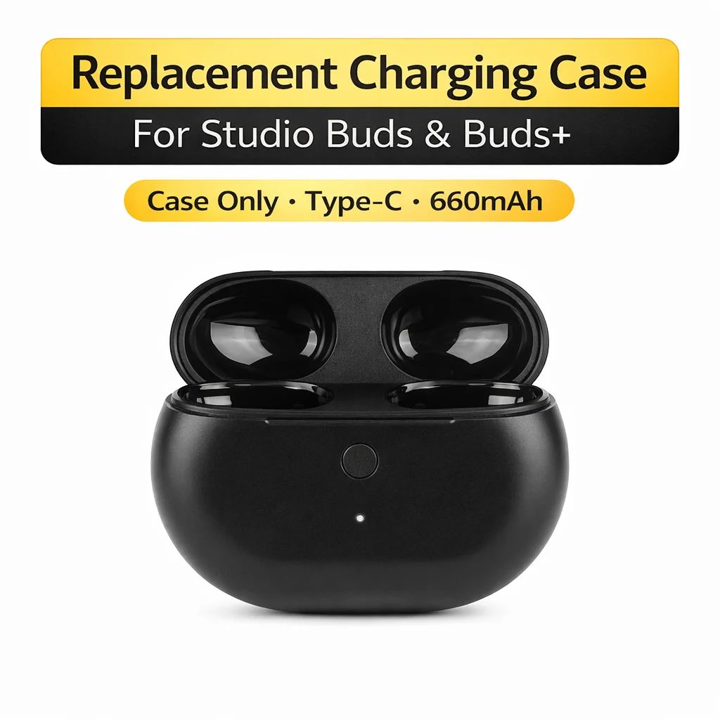 

Сменный чехол для зарядки для Studio Buds / Buds Plus, беспроводная зарядная коробка типа C, аккумулятор емкостью 660 мАч, только чехол