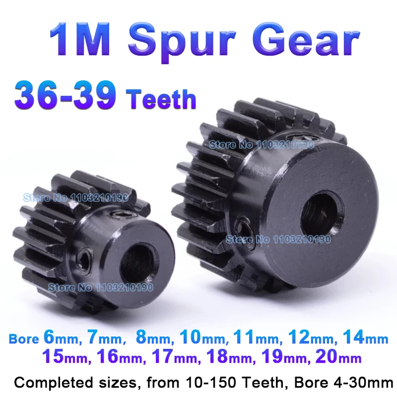 

1Pc 1M 36 37-39 Teeth Spur Gear Bore 6/7/8/10/12/14/15/16/17/18/19/20mm 1 Module Pinion Motor Gears With Step Transmission Parts